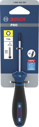 Bộ tua vít Bosch PRO TX8 x 60 mm với lưỡi thép S2.